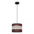 Hanglamp aan een koord HELEN 1xE27/15W/230V diameter 20 cm bruin/zwart/gouden