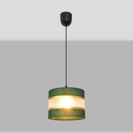 Hanglamp aan een koord HELEN 1xE27/15W/230V diameter 20 cm groen/goud