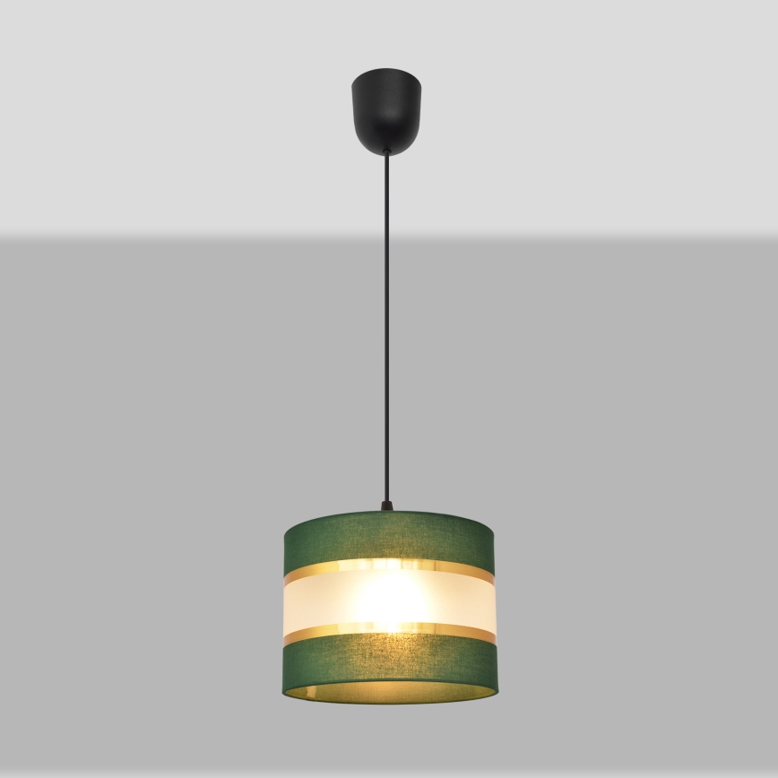 Hanglamp aan een koord HELEN 1xE27/15W/230V diameter 20 cm groen/goud