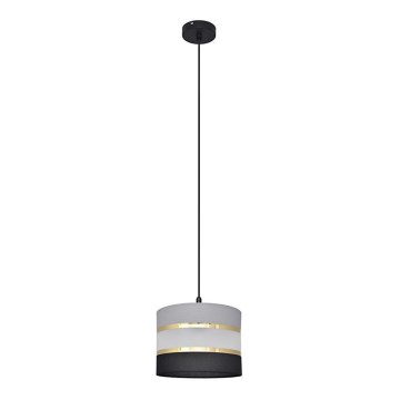 Hanglamp aan een koord HELEN 1xE27/15W/230V diameter 20 cm zwart/grijs/gouden