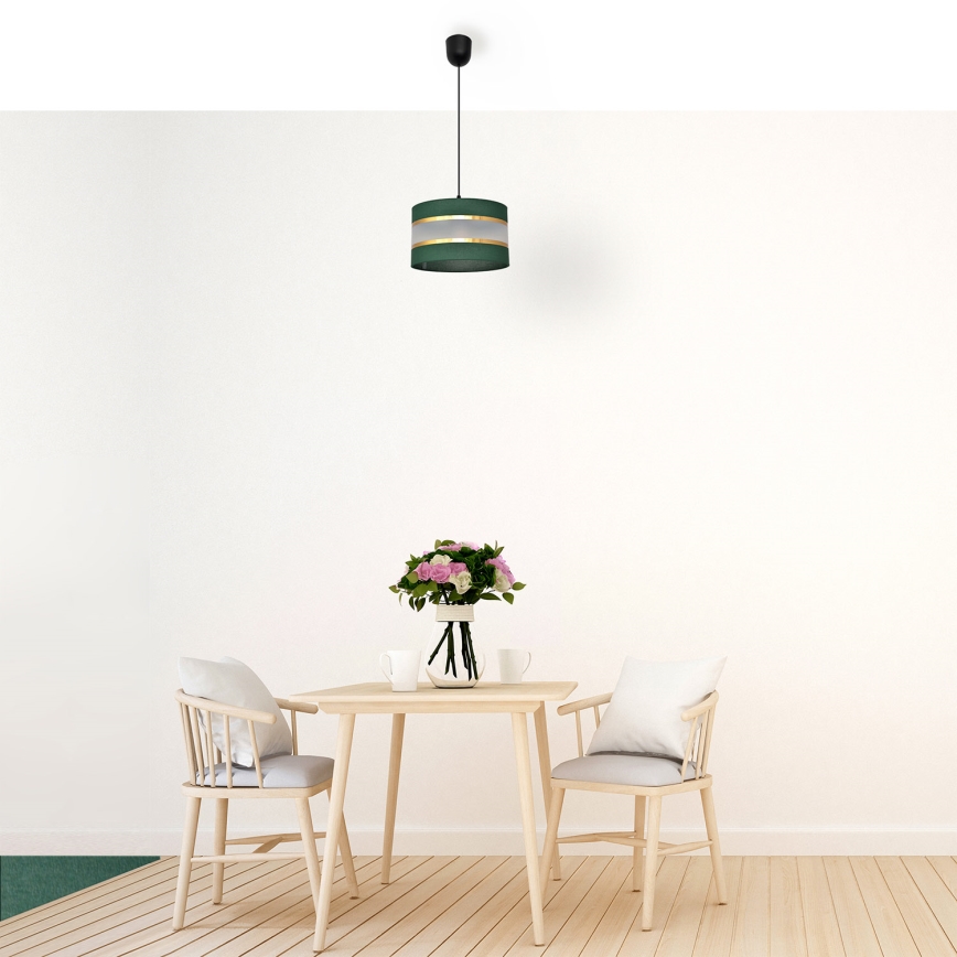 Hanglamp aan een koord HELEN 1xE27/15W/230V diameter 25 cm groen/goud