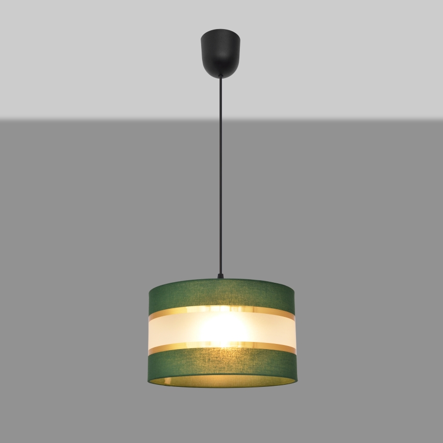 Hanglamp aan een koord HELEN 1xE27/15W/230V diameter 25 cm groen/goud