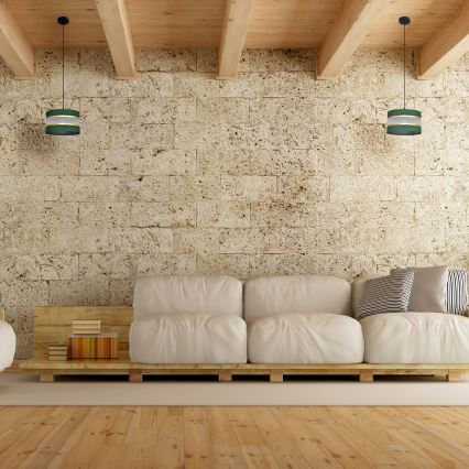 Hanglamp aan een koord HELEN 1xE27/15W/230V diameter 25 cm groen/goud