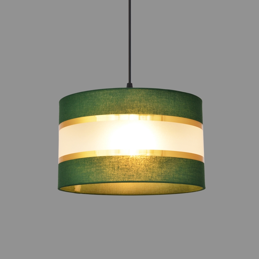 Hanglamp aan een koord HELEN 1xE27/15W/230V diameter 25 cm groen/goud