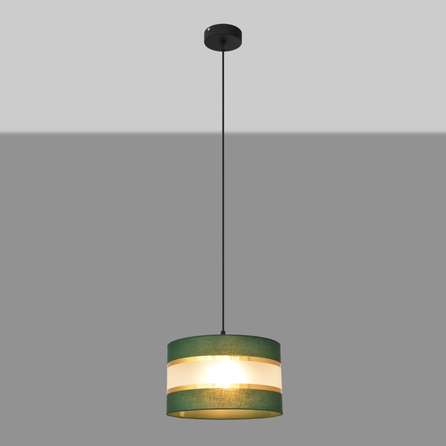 Hanglamp aan een koord HELEN 1xE27/15W/230V diameter 25 cm groen/goud