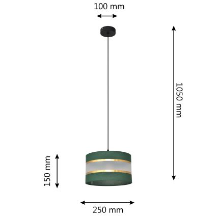 Hanglamp aan een koord HELEN 1xE27/15W/230V diameter 25 cm groen/goud