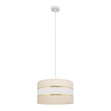 Hanglamp aan een koord HELEN 1xE27/15W/230V diameter 35 cm crème/gouden