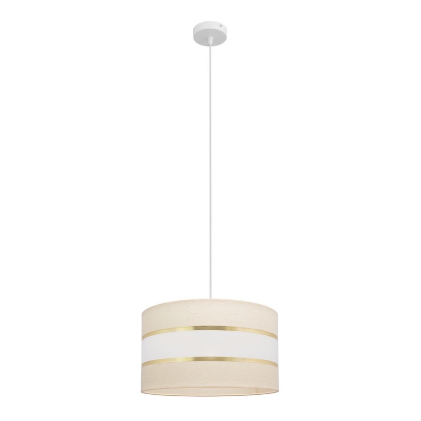 Hanglamp aan een koord HELEN 1xE27/15W/230V diameter 35 cm crème/gouden
