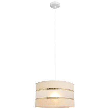 Hanglamp aan een koord HELEN 1xE27/15W/230V diameter 35 cm crème/gouden