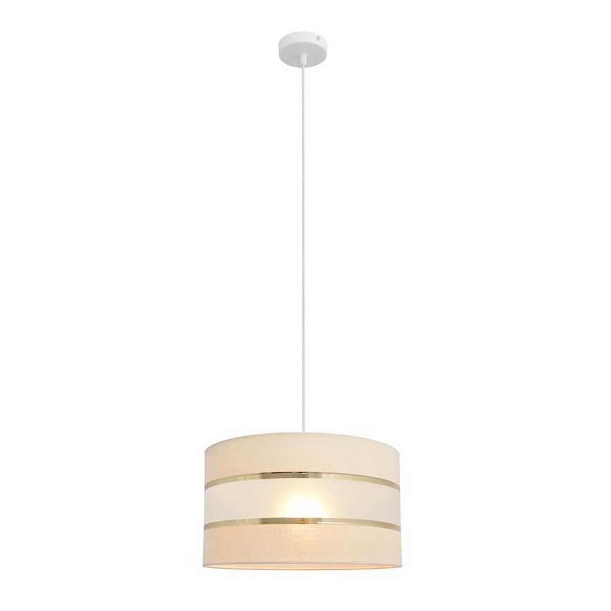 Hanglamp aan een koord HELEN 1xE27/15W/230V diameter 35 cm crème/gouden