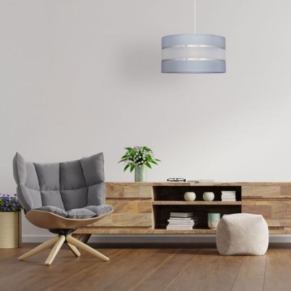 Hanglamp aan een koord HELEN 1xE27/15W/230V diameter 35 cm grijs/zilver