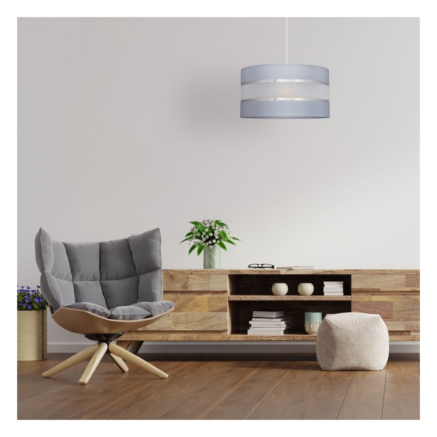 Hanglamp aan een koord HELEN 1xE27/15W/230V diameter 35 cm grijs/zilver