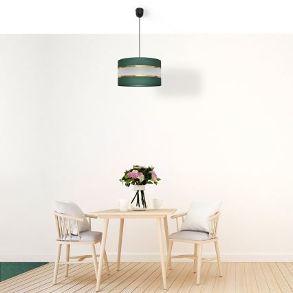 Hanglamp aan een koord HELEN 1xE27/15W/230V diameter 35 cm groen/goud