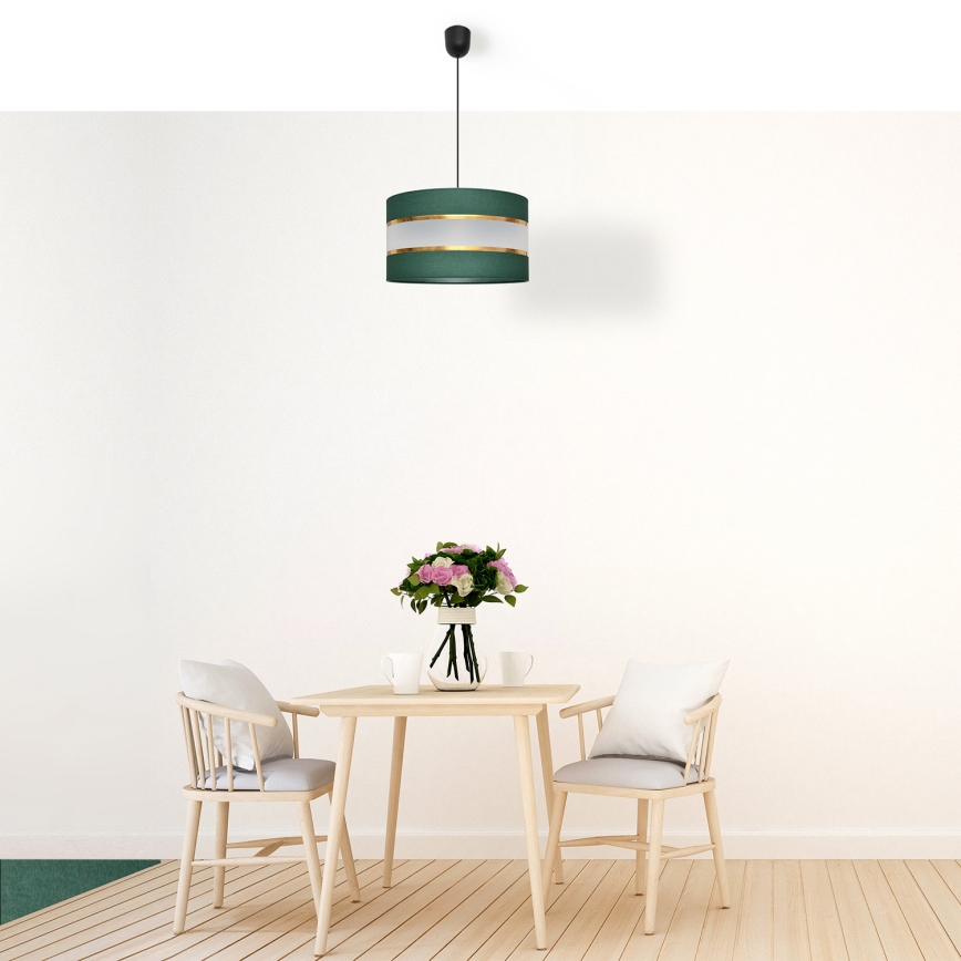 Hanglamp aan een koord HELEN 1xE27/15W/230V diameter 35 cm groen/goud