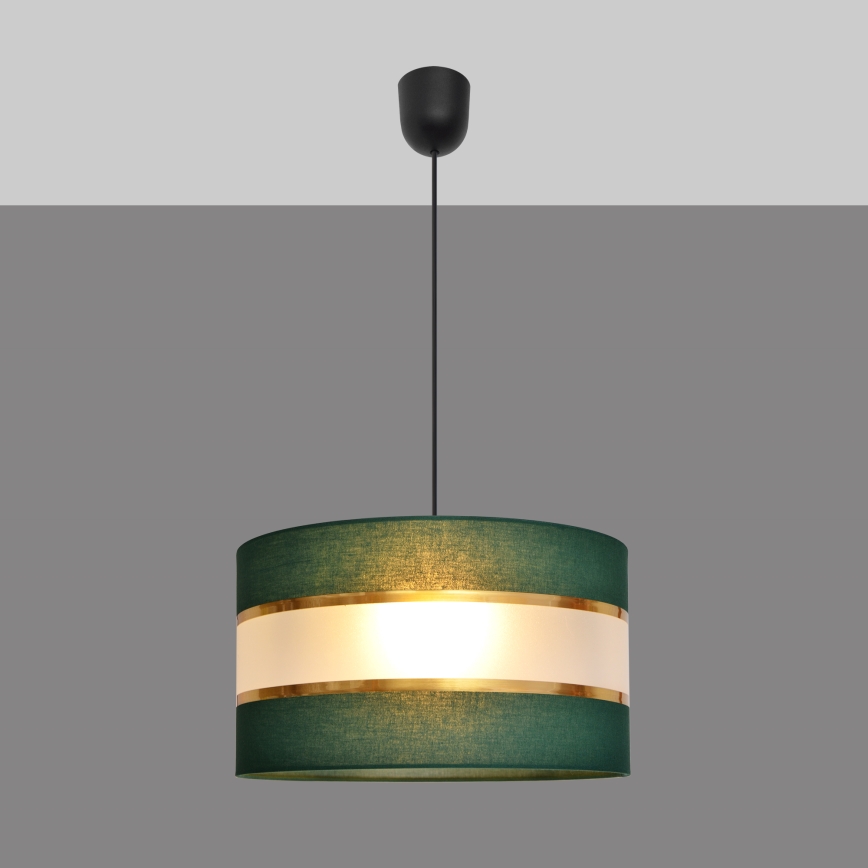 Hanglamp aan een koord HELEN 1xE27/15W/230V diameter 35 cm groen/goud
