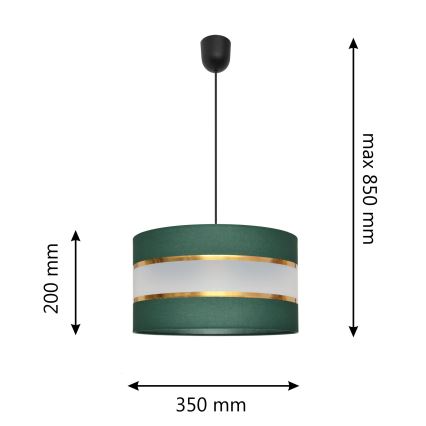 Hanglamp aan een koord HELEN 1xE27/15W/230V diameter 35 cm groen/goud