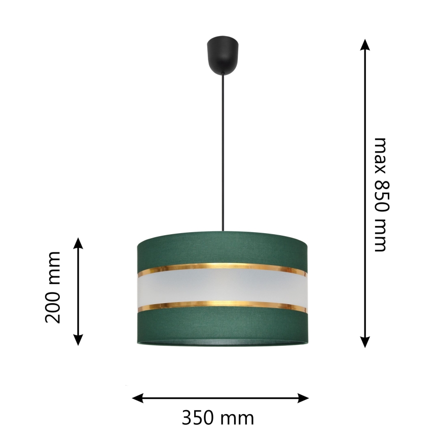 Hanglamp aan een koord HELEN 1xE27/15W/230V diameter 35 cm groen/goud