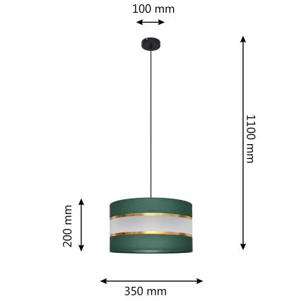 Hanglamp aan een koord HELEN 1xE27/15W/230V diameter 35 cm groen/goud