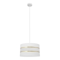 Hanglamp aan een koord HELEN 1xE27/15W/230V diameter 35 cm wit/gouden