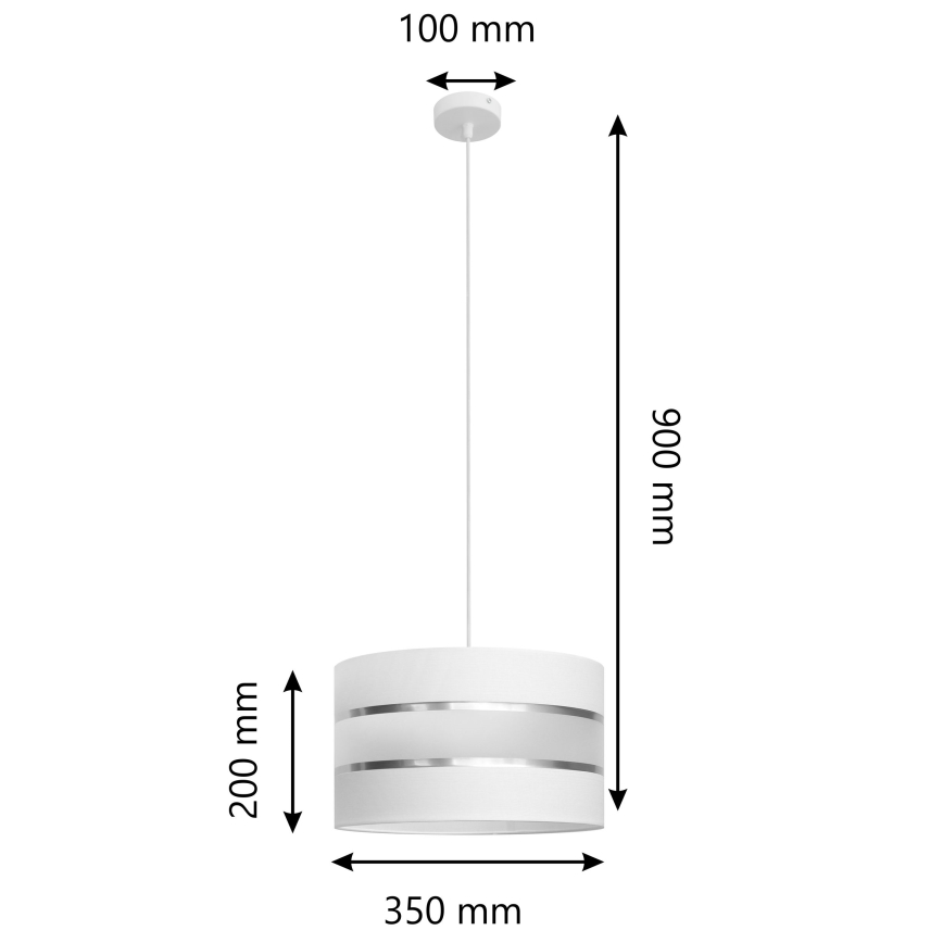 Hanglamp aan een koord HELEN 1xE27/15W/230V diameter 35 cm wit