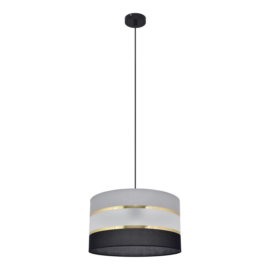 Hanglamp aan een koord HELEN 1xE27/15W/230V diameter 35 cm zwart/grijs/gouden
