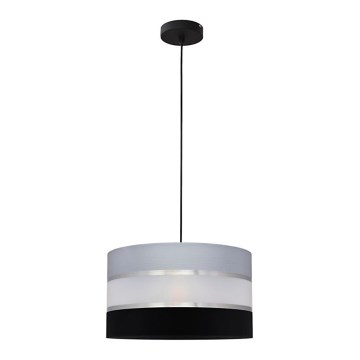 Hanglamp aan een koord HELEN 1xE27/15W/230V diameter 35 cm zwart/grijs/zilver