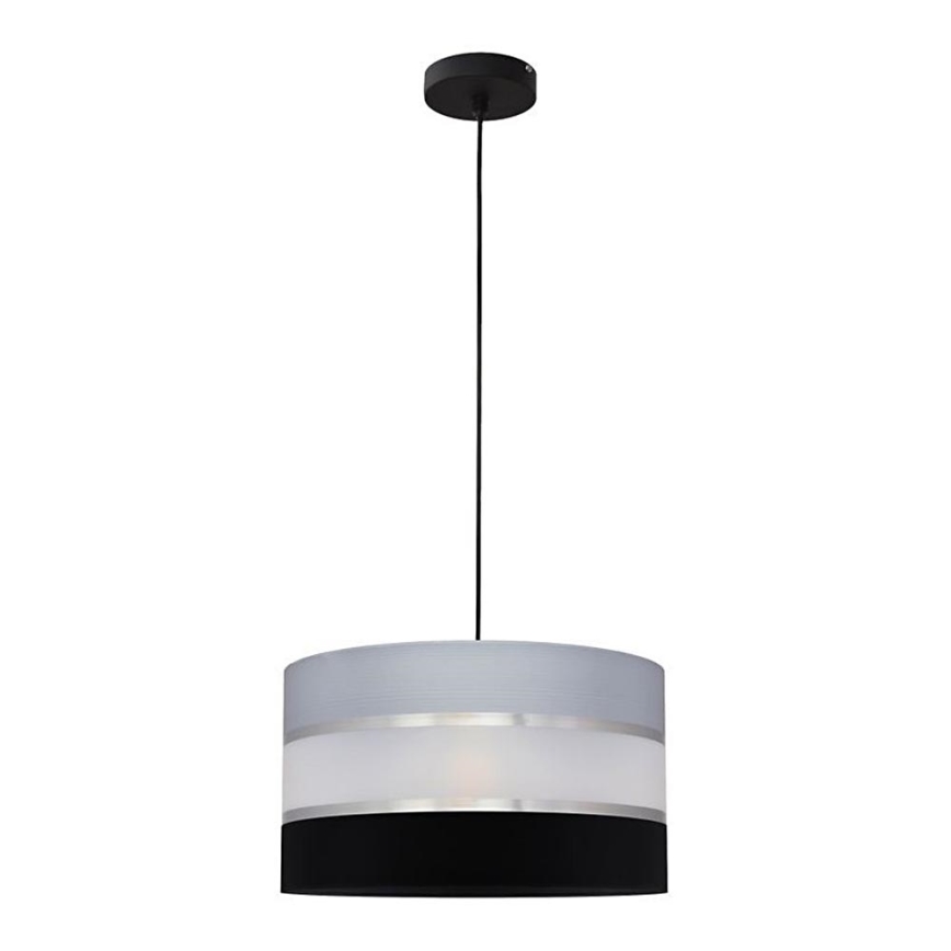 Hanglamp aan een koord HELEN 1xE27/15W/230V diameter 35 cm zwart/grijs/zilver