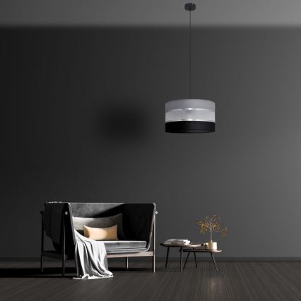 Hanglamp aan een koord HELEN 1xE27/15W/230V diameter 35 cm zwart/grijs/zilver