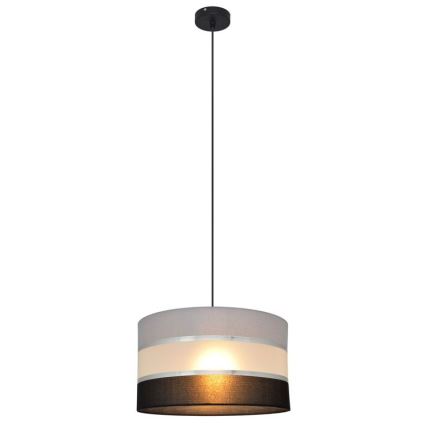 Hanglamp aan een koord HELEN 1xE27/15W/230V diameter 35 cm zwart/grijs/zilver