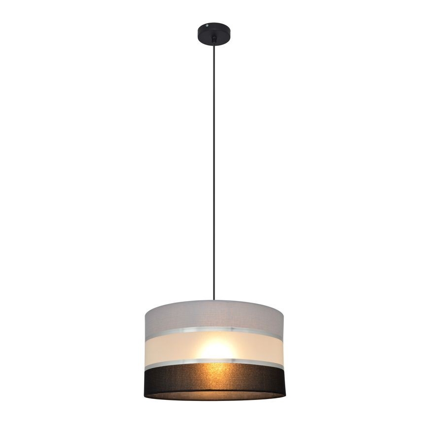 Hanglamp aan een koord HELEN 1xE27/15W/230V diameter 35 cm zwart/grijs/zilver
