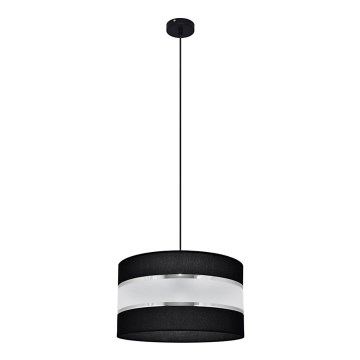 Hanglamp aan een koord HELEN 1xE27/15W/230V diameter 35 cm zwart/zilver