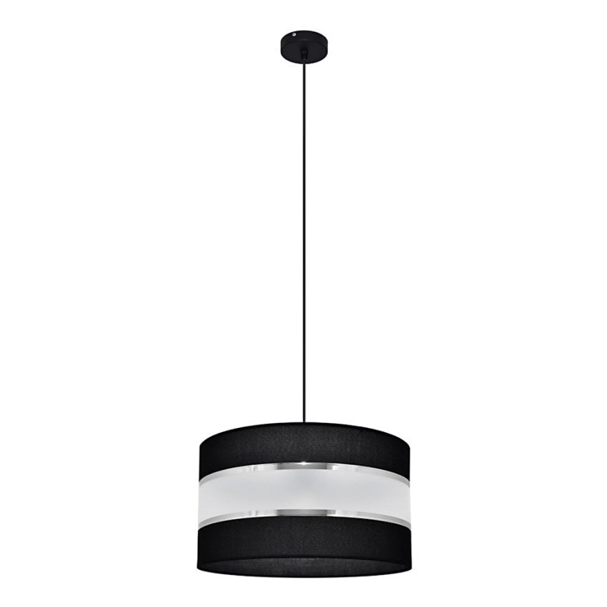 Hanglamp aan een koord HELEN 1xE27/15W/230V diameter 35 cm zwart/zilver