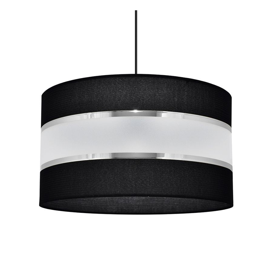 Hanglamp aan een koord HELEN 1xE27/15W/230V diameter 35 cm zwart/zilver