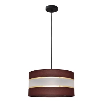Hanglamp aan een koord HELEN 1xE27/15W/230V diameter 40 cm bruin/zwart/gouden