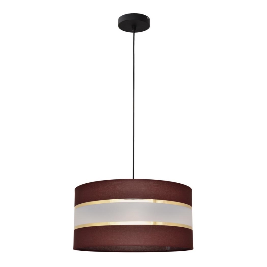 Hanglamp aan een koord HELEN 1xE27/15W/230V diameter 40 cm bruin/zwart/gouden