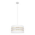 Hanglamp aan een koord HELEN 1xE27/15W/230V diameter 40 cm wit/gouden