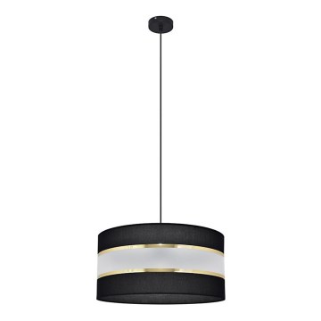 Hanglamp aan een koord HELEN 1xE27/15W/230V diameter 40 cm zwart/gouden