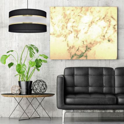 Hanglamp aan een koord HELEN 1xE27/15W/230V diameter 40 cm zwart/gouden