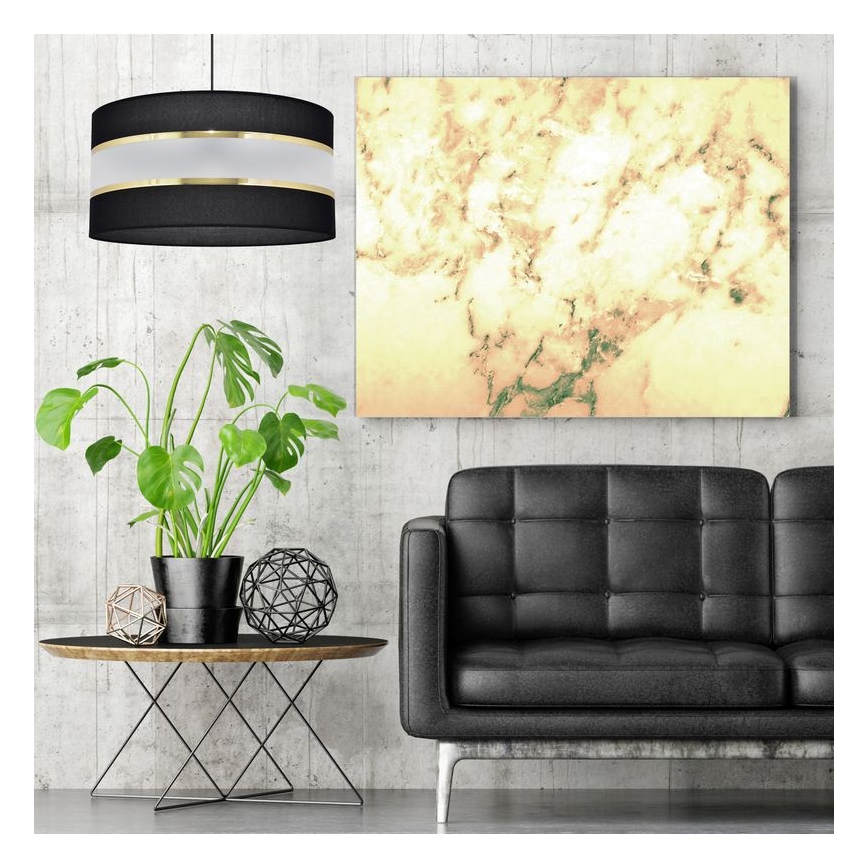 Hanglamp aan een koord HELEN 1xE27/15W/230V diameter 40 cm zwart/gouden