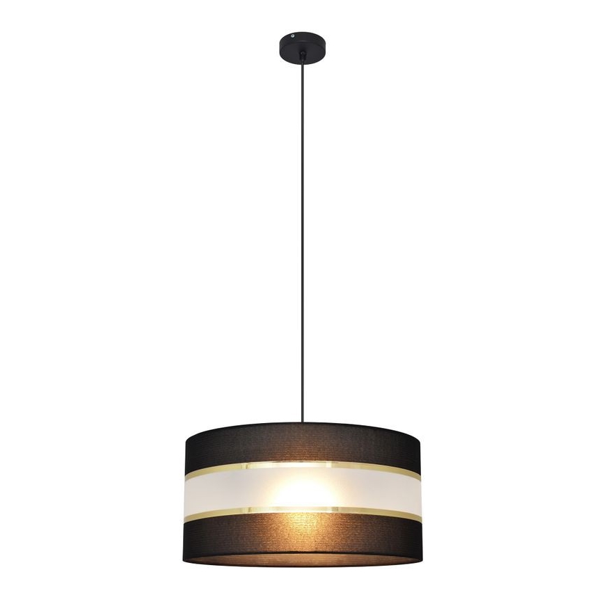 Hanglamp aan een koord HELEN 1xE27/15W/230V diameter 40 cm zwart/gouden