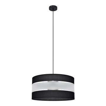 Hanglamp aan een koord HELEN 1xE27/15W/230V diameter 40 cm zwart/zilver
