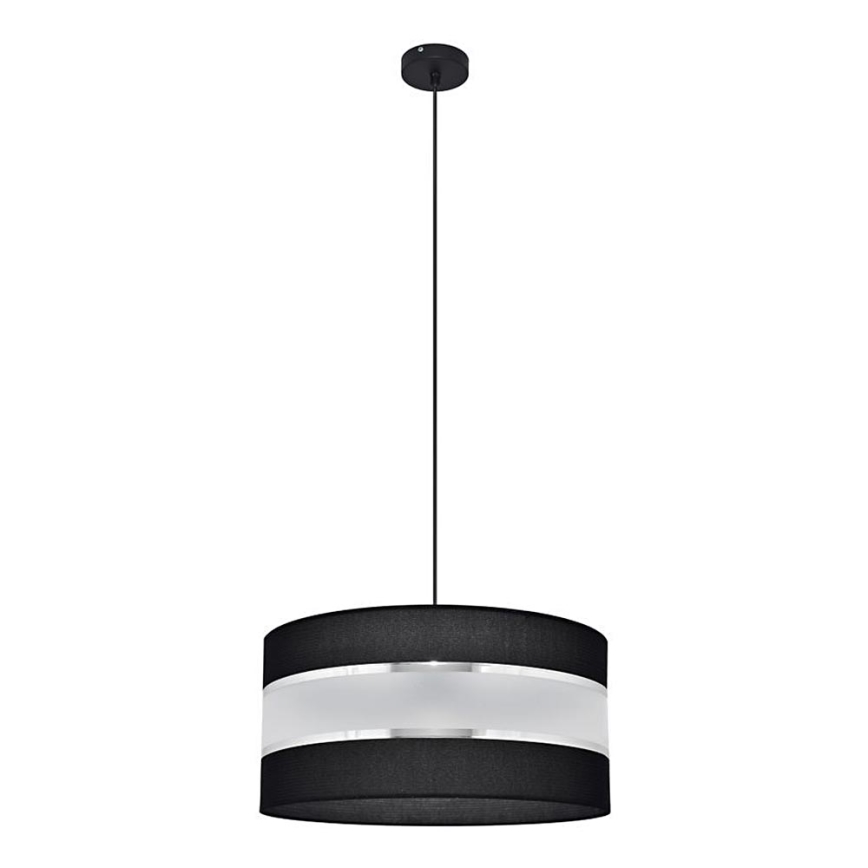 Hanglamp aan een koord HELEN 1xE27/15W/230V diameter 40 cm zwart/zilver