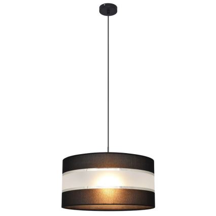 Hanglamp aan een koord HELEN 1xE27/15W/230V diameter 40 cm zwart/zilver
