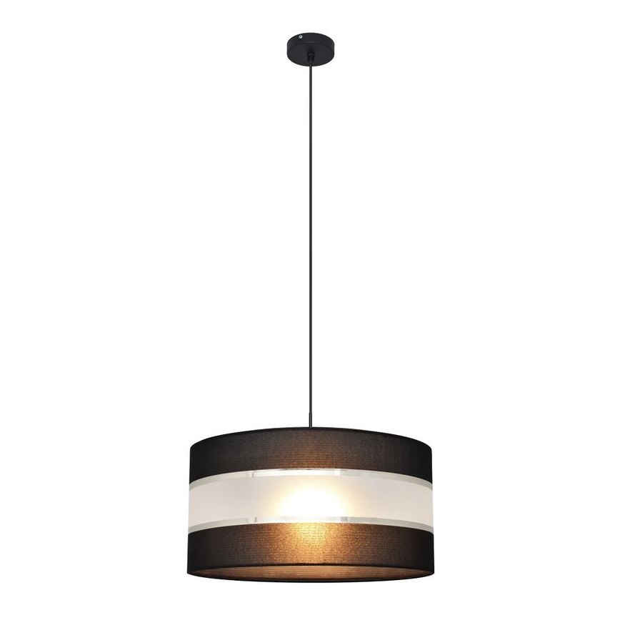 Hanglamp aan een koord HELEN 1xE27/15W/230V diameter 40 cm zwart/zilver