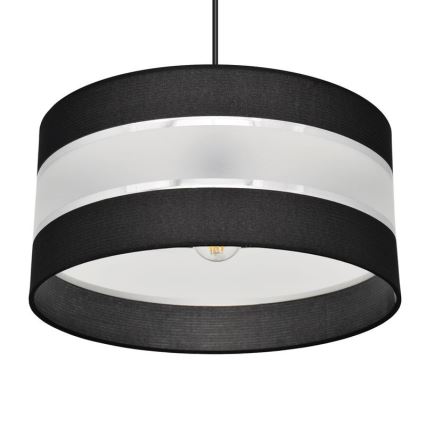 Hanglamp aan een koord HELEN 1xE27/15W/230V diameter 40 cm zwart/zilver