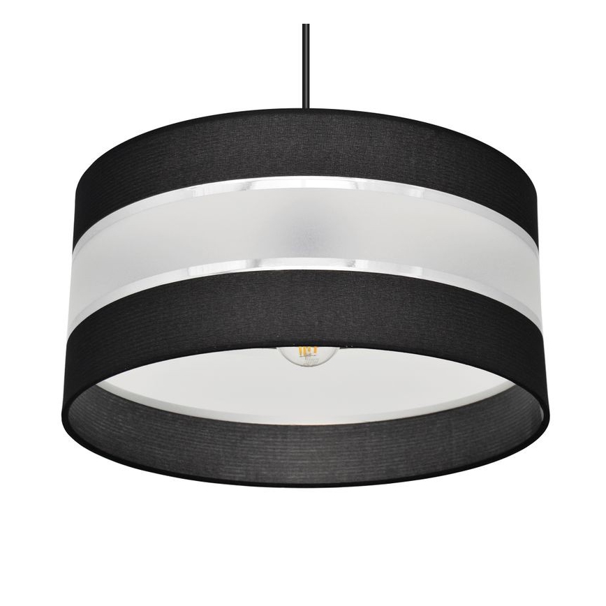 Hanglamp aan een koord HELEN 1xE27/15W/230V diameter 40 cm zwart/zilver