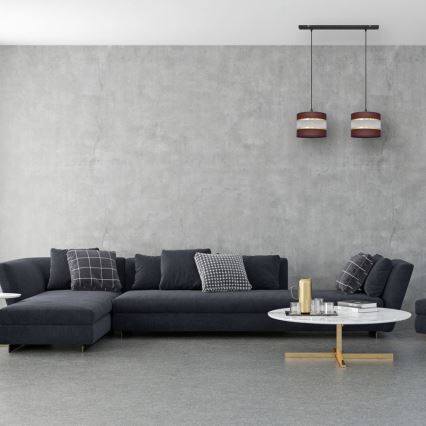 Hanglamp aan een koord HELEN 2xE27/15W/230V bruin/zwart/gouden
