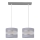 Hanglamp aan een koord HELEN 2xE27/15W/230V grijs/zilver