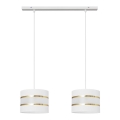 Hanglamp aan een koord HELEN 2xE27/15W/230V wit/gouden
