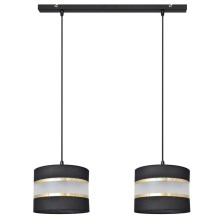 Hanglamp aan een koord HELEN 2xE27/60W/230V zwart/gouden